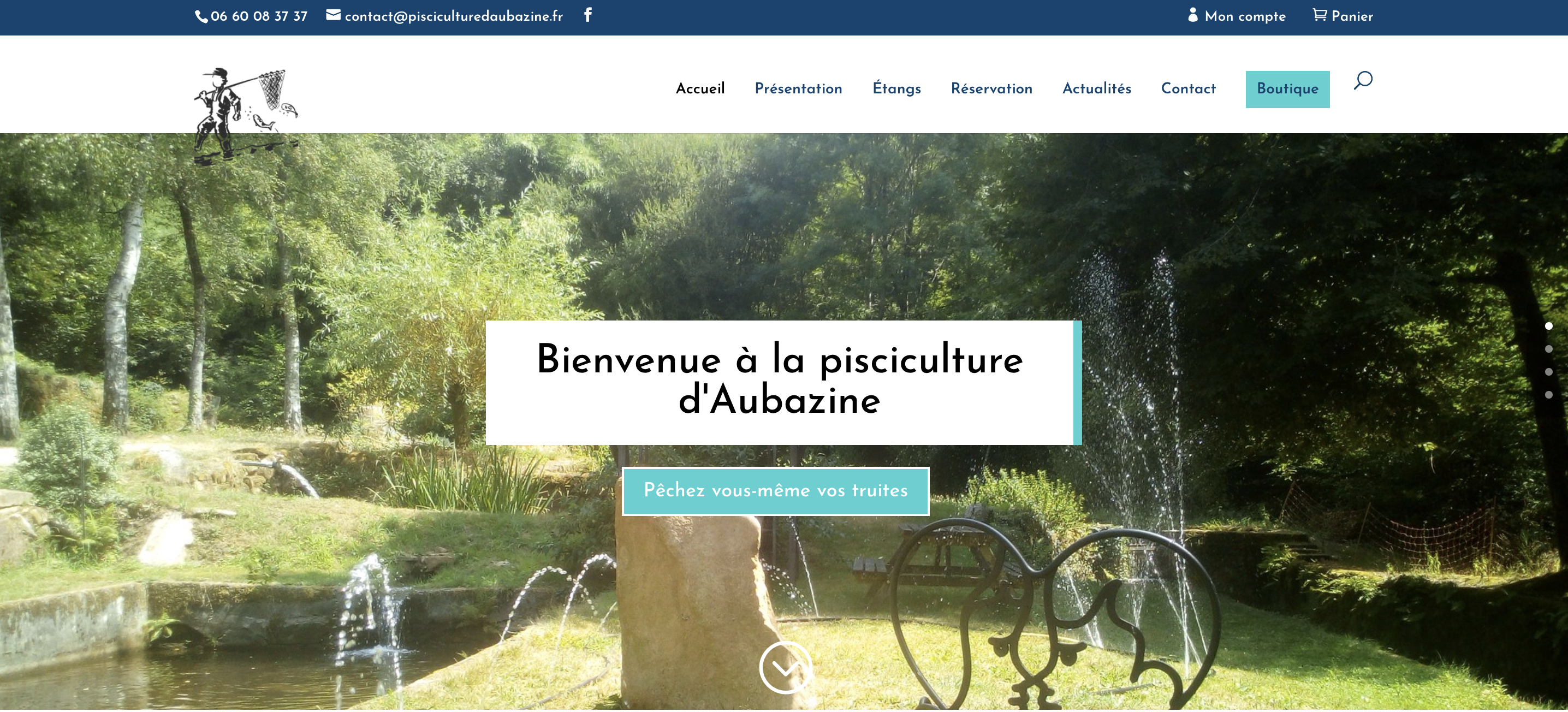 mockup du site Pisciculture d'Aubazine